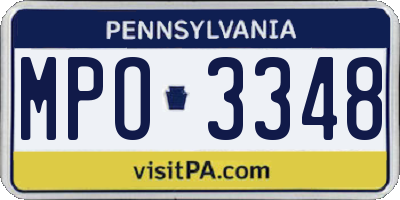 PA license plate MPO3348