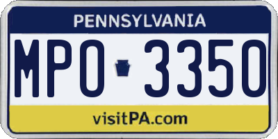 PA license plate MPO3350