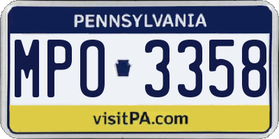 PA license plate MPO3358