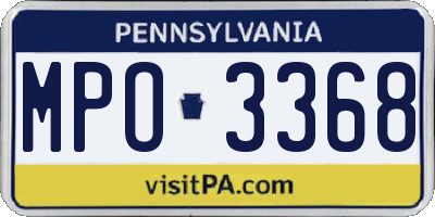 PA license plate MPO3368
