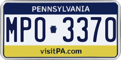 PA license plate MPO3370