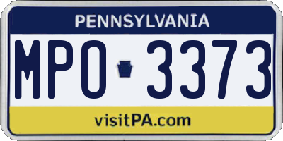 PA license plate MPO3373