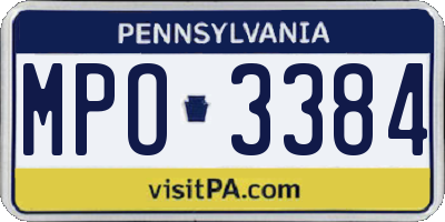 PA license plate MPO3384