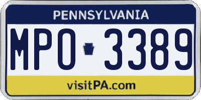 PA license plate MPO3389