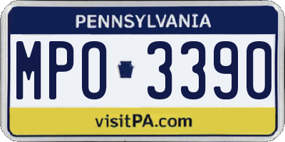 PA license plate MPO3390