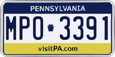 PA license plate MPO3391