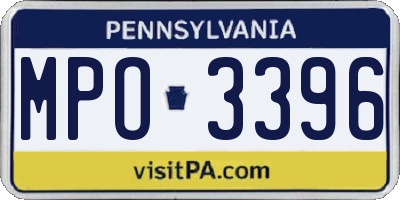PA license plate MPO3396