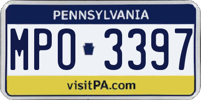 PA license plate MPO3397