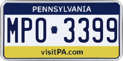 PA license plate MPO3399