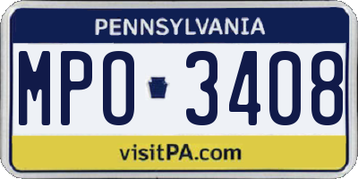 PA license plate MPO3408