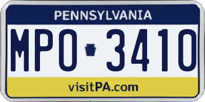 PA license plate MPO3410