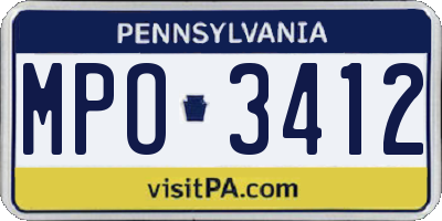 PA license plate MPO3412