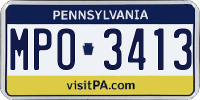 PA license plate MPO3413