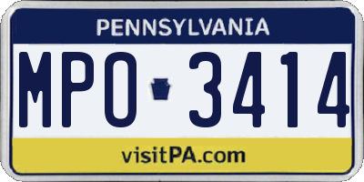 PA license plate MPO3414
