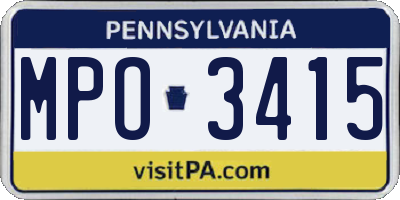 PA license plate MPO3415
