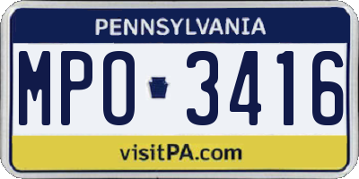 PA license plate MPO3416