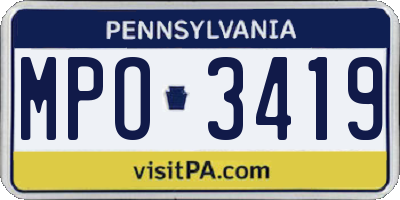PA license plate MPO3419