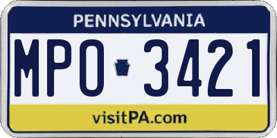 PA license plate MPO3421