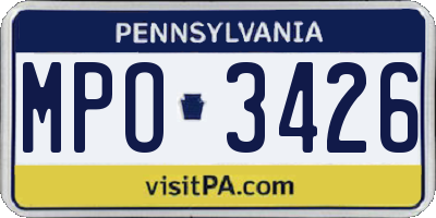 PA license plate MPO3426