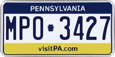 PA license plate MPO3427