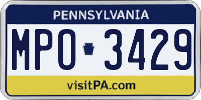 PA license plate MPO3429