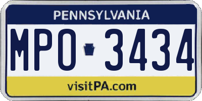 PA license plate MPO3434