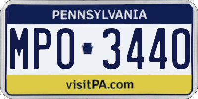 PA license plate MPO3440