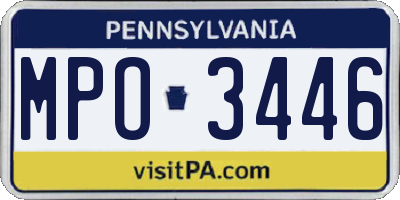 PA license plate MPO3446
