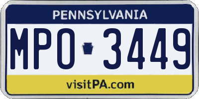 PA license plate MPO3449