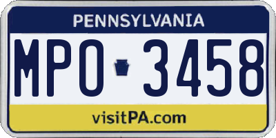 PA license plate MPO3458