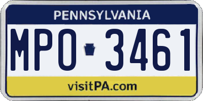 PA license plate MPO3461