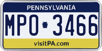 PA license plate MPO3466