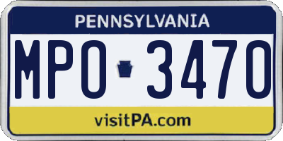 PA license plate MPO3470