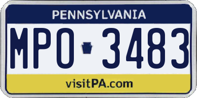PA license plate MPO3483