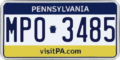 PA license plate MPO3485