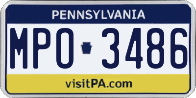 PA license plate MPO3486