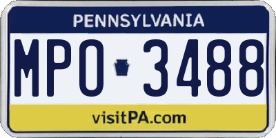 PA license plate MPO3488