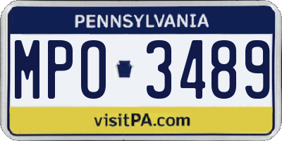 PA license plate MPO3489