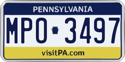 PA license plate MPO3497