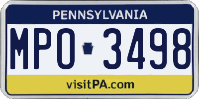 PA license plate MPO3498