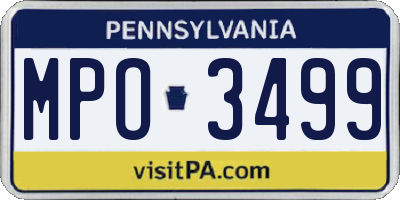 PA license plate MPO3499