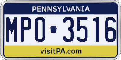 PA license plate MPO3516