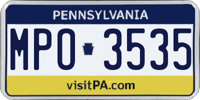 PA license plate MPO3535