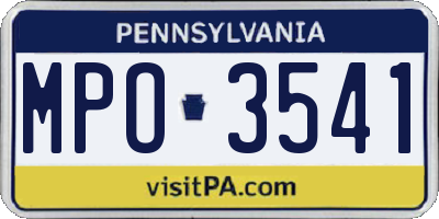 PA license plate MPO3541
