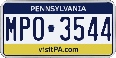 PA license plate MPO3544