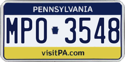 PA license plate MPO3548