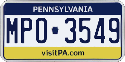 PA license plate MPO3549