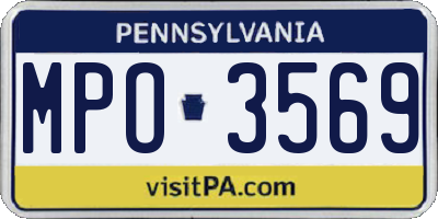 PA license plate MPO3569