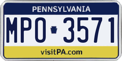 PA license plate MPO3571