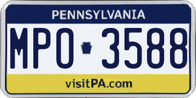 PA license plate MPO3588